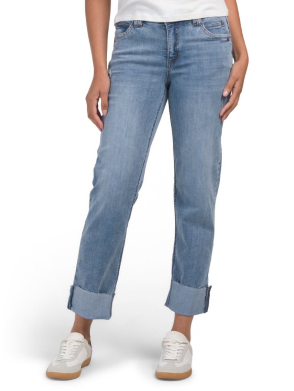 DEMOCRACY Ab Tech Boyfriend Jeans With Raw Hem Cuffs